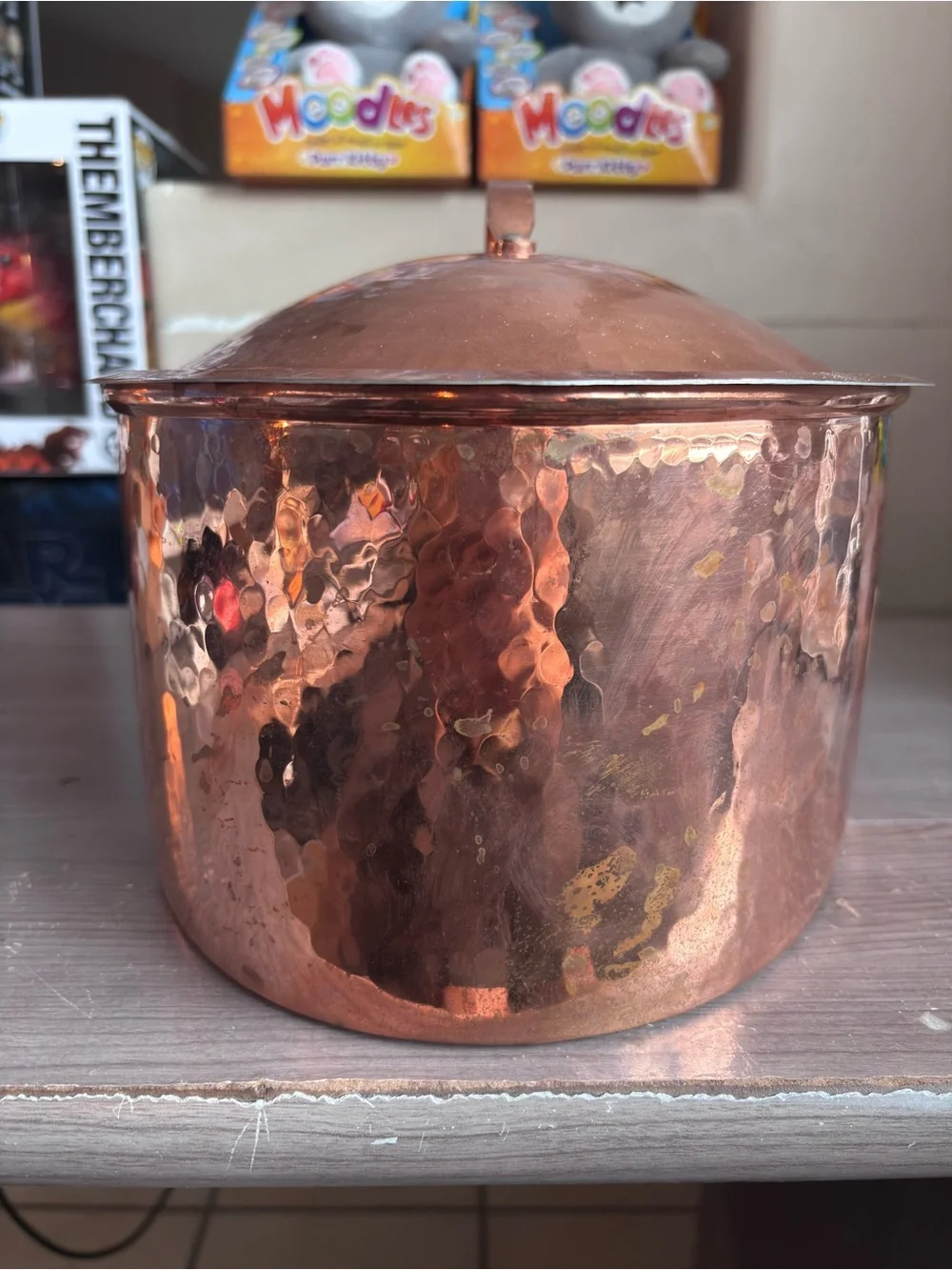 Williams Sonoma Hammered Copper Bread Box Handcrafted Turkey W.S. 1956 Large